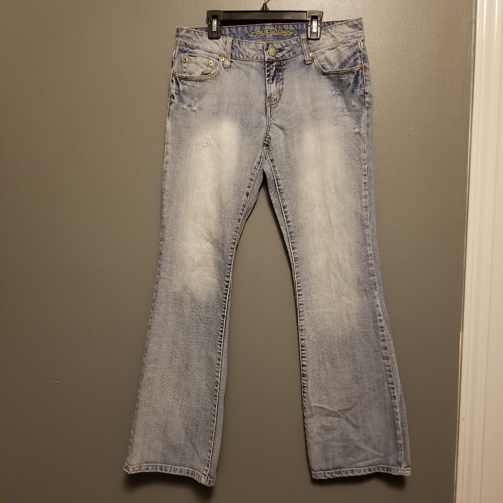 American Eagle HIPSTER flare jeans size 8 light wash